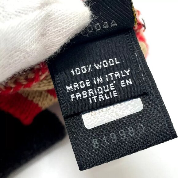 UNUSED FENDI Zucca Glove Glove wool Brown x Red - Picture 6 of 9